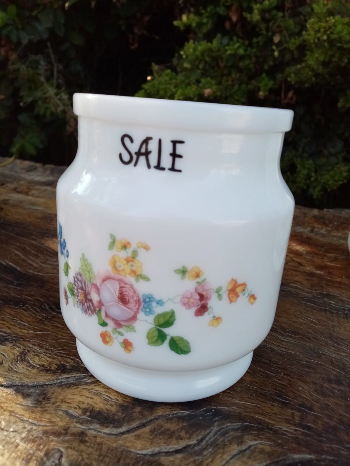 Conjunto vintage de 3 frascos de vidro leite para sal, açúcar e café.