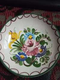 Винтажная ручная роспись цветочная тарелка от Ulmer Keramik