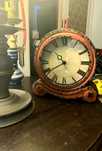 Relogio Escritorio Vintage metal Latão Antigo Numeração Romana