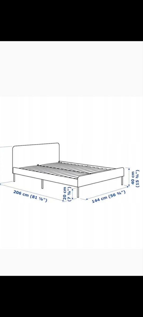 Łóżko sypialnia Ikea szare klasyczne