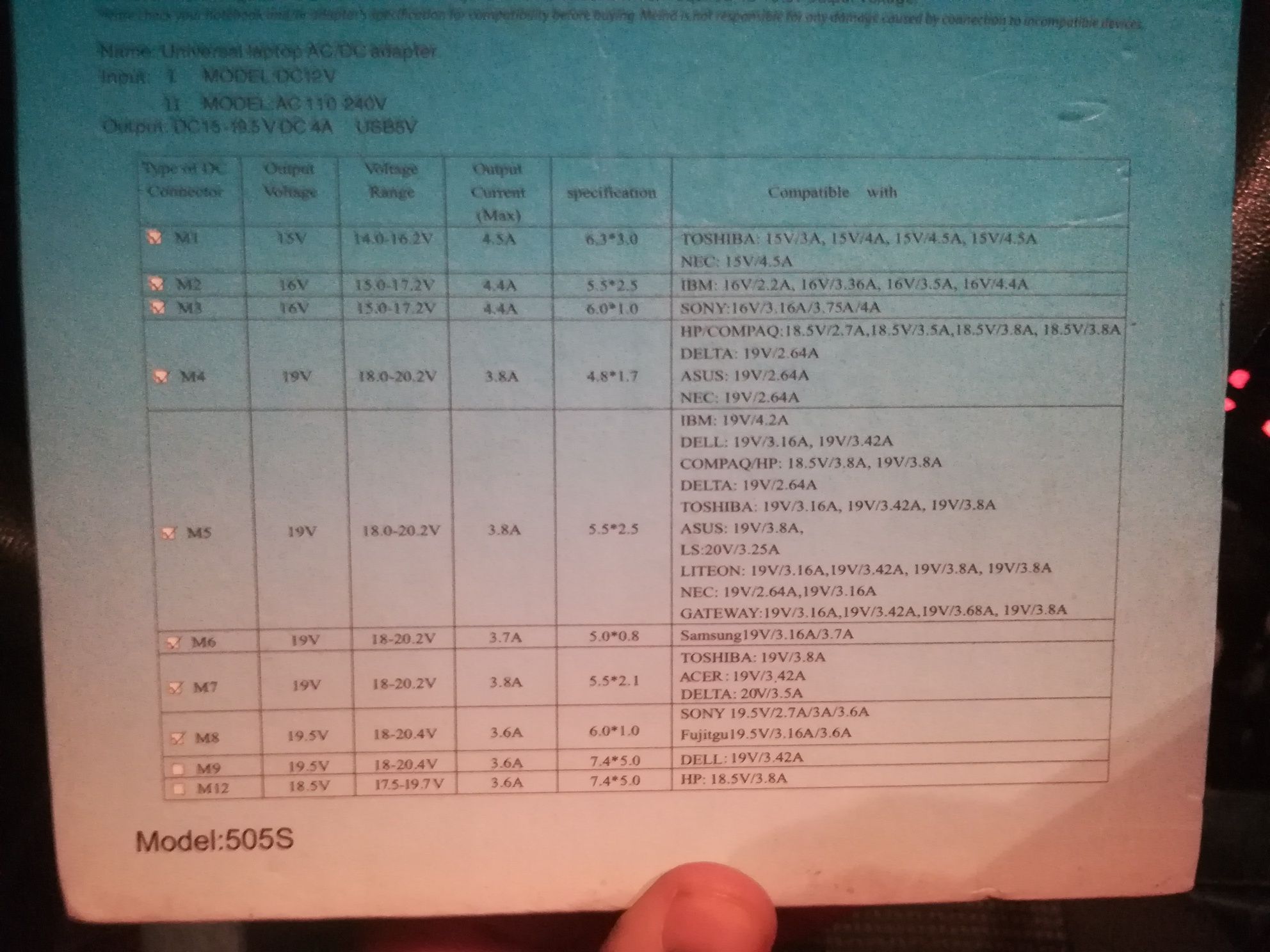 Ładowarka do komputera 12v i 220v.
