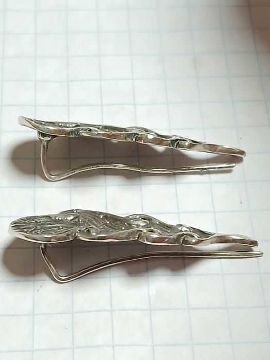 Серьги дубовый лист серебро