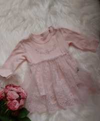 Różowa sukienka tiulowa New Born r.62