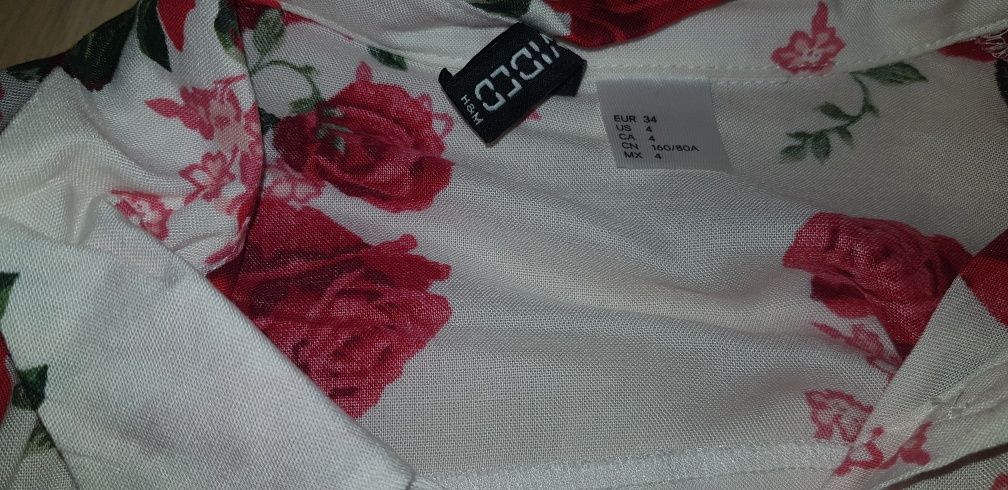 Koszula H&M 34 xs kwiaty wiskoza