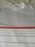 T-shirt męski koszulka z krótkim rękawem biała w paseczki XL