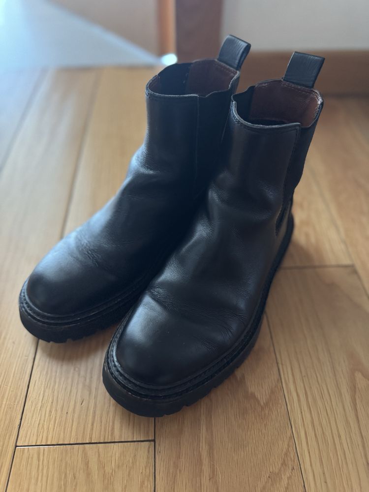 Botas pele chelsea 37 zara novas