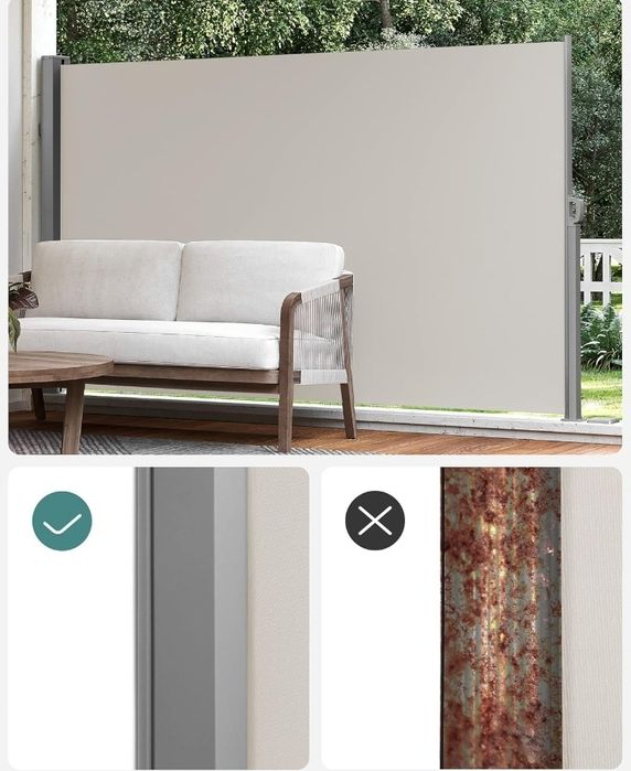 Markiza boczna na balkon i taras 180x350