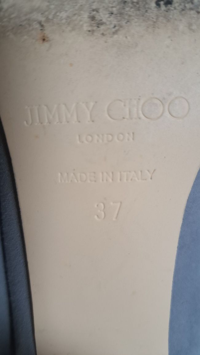 Jimmy Choo London zamszowe szpilki wesele komunia 37 szare 6cm