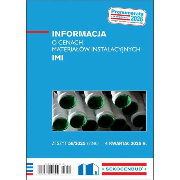 Ceny materiałów instalacyjnych Sekocenbud IMI 4 kwartał 2025 - książka