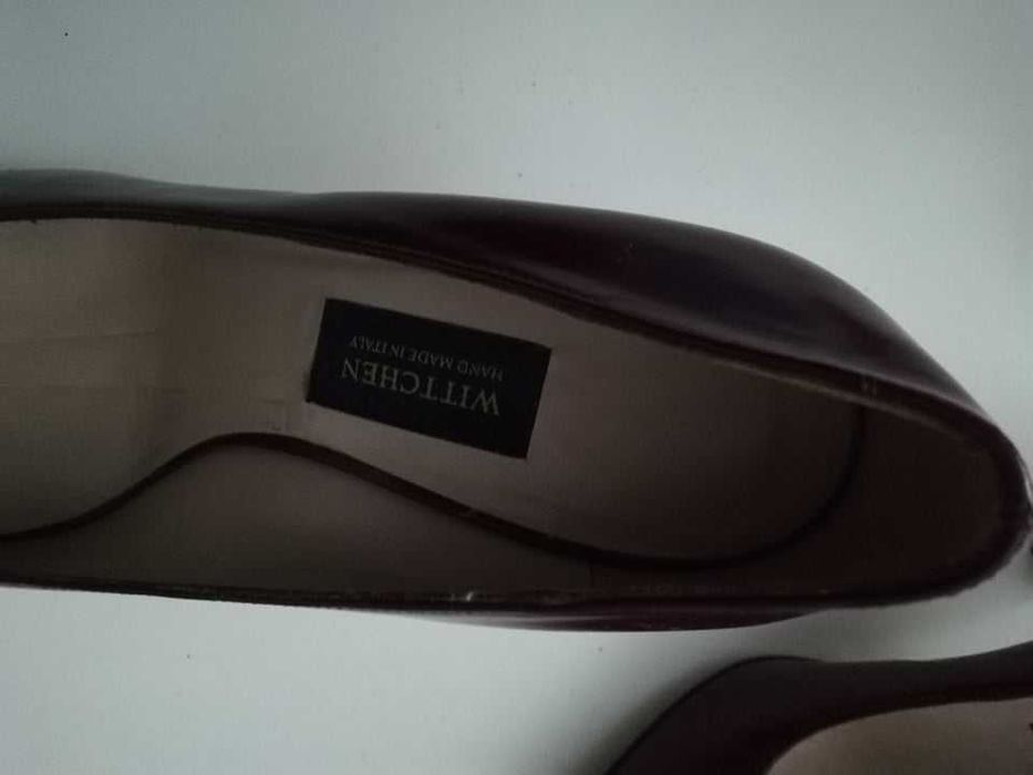 Czółenka skóra naturalna bordowe (burgund) roz. 37