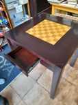 Mesa de jogo em madeira - tampo reversível e com 2 gavetas - Damas