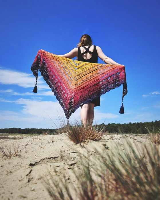 Ręcznie robiona chusta na szydełku, handmade, prezent na Dzień Kobiet