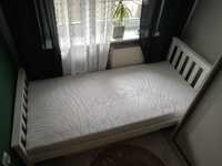 Łóżko jednoosobowe z materacem białe drewniane 90*200