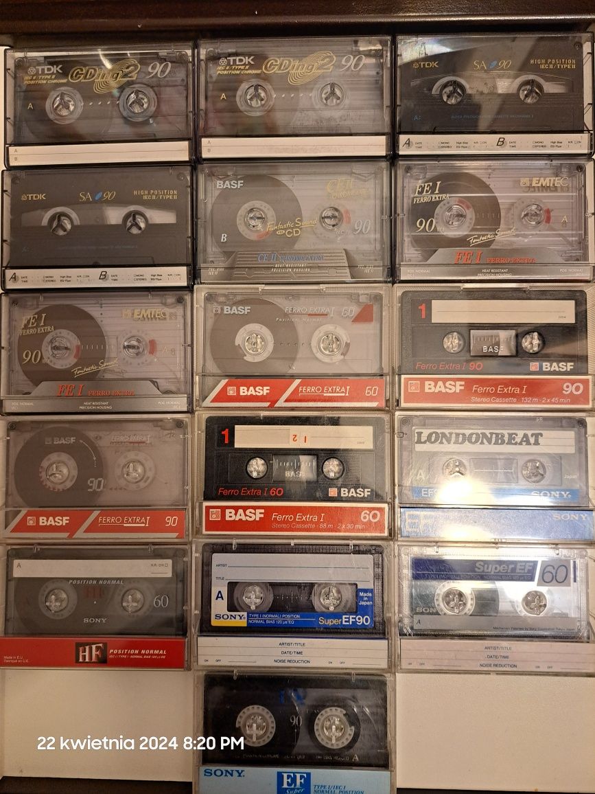 Zestaw 20 kaset magnetofonowych