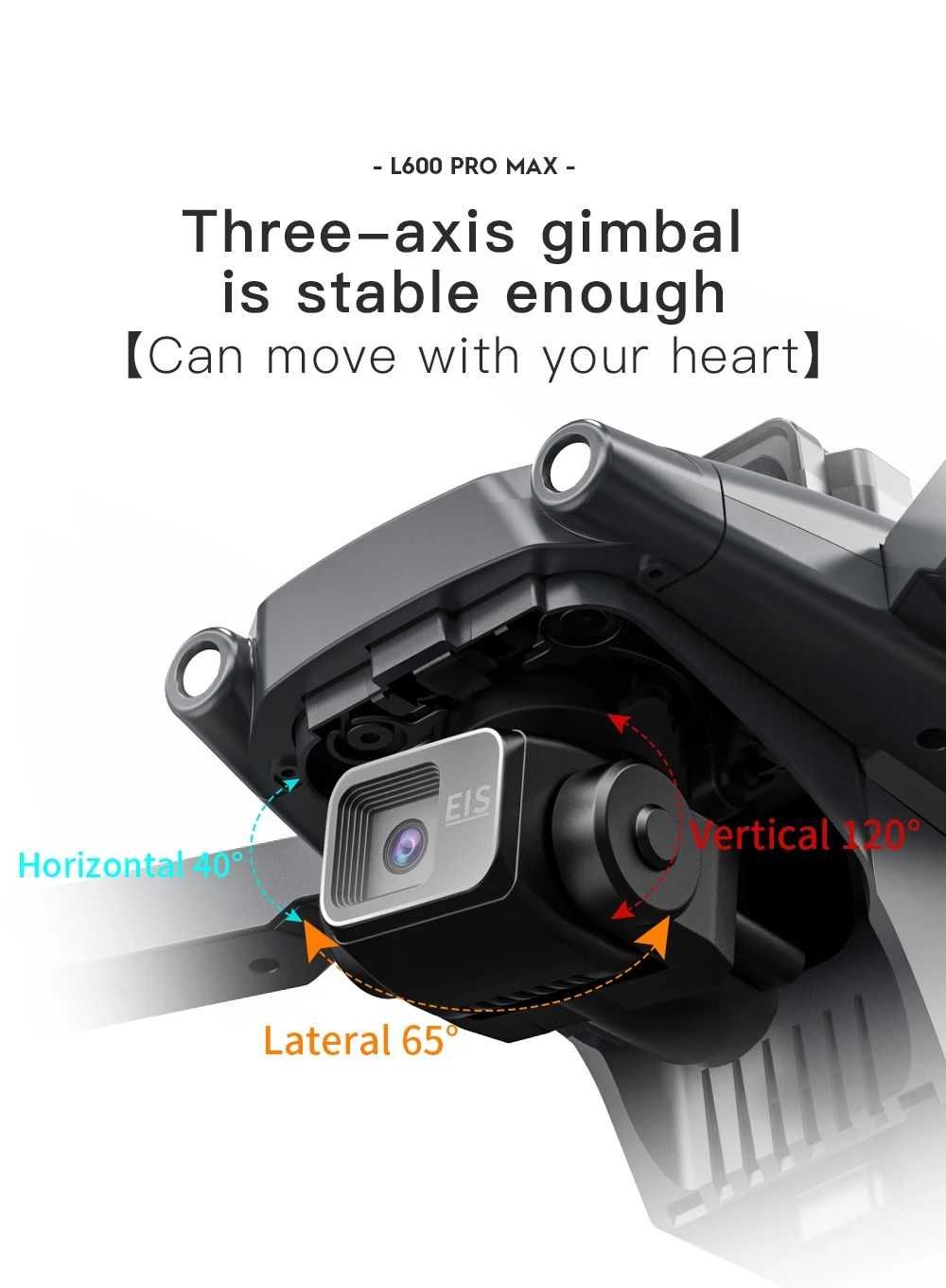 Dron L600-1 PRO MAX 3-Axis Gimbal GPS WiFi LCD SD w pilocie.