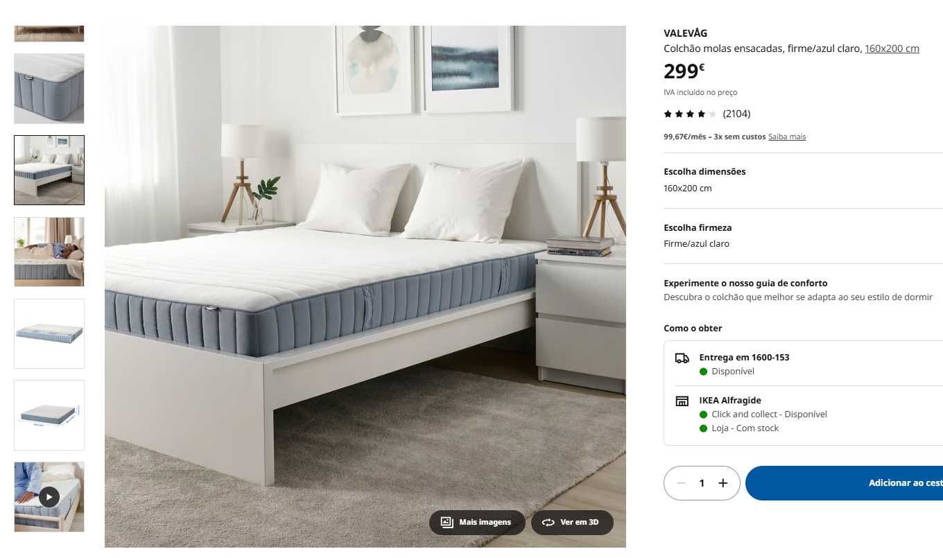 Sommier + Colchão casal IKEA