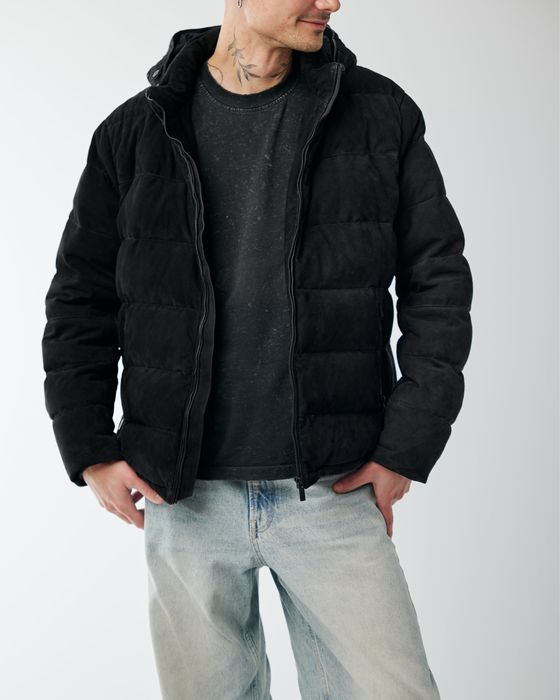 Пуховик мужской Massimo Dutti (натуральный замш , перо)