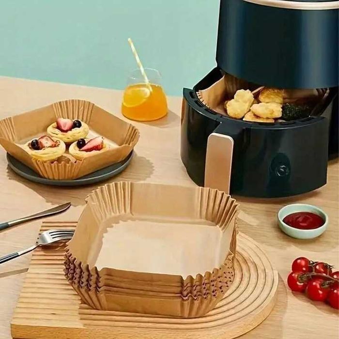 Wkład papierowy do frytkownicy beztłuszczowej Air fryer Kwadrat 50szt