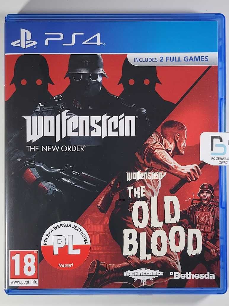 Wolfenstein: The New Order+The Old Blood / Gra PS4 / Napisy P /Mokotów