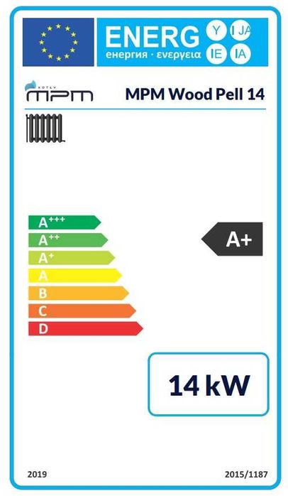 Kocioł hybrydowy, dwupaliwowy na pellet, drewno MPM Wood Pell 14 kW