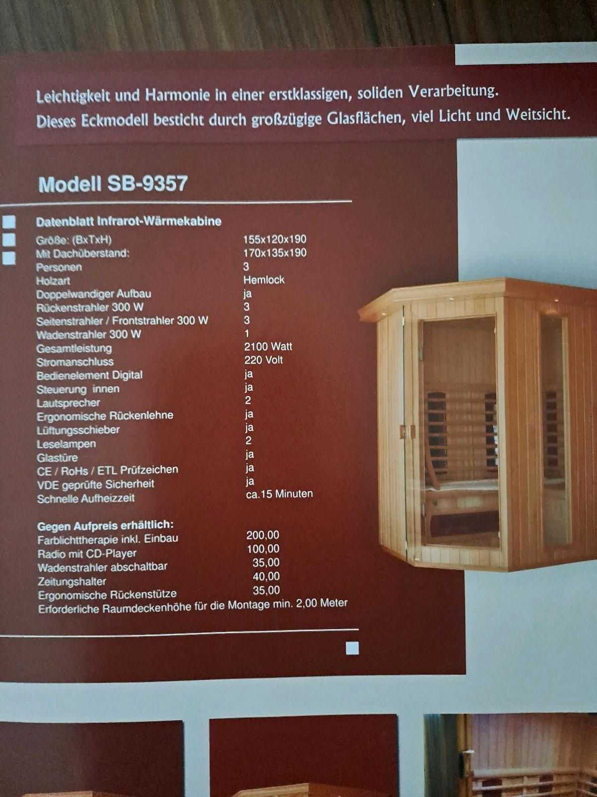 Sauna INFRARED INFRAROT narożna na podczerwień kabina do 4 osobowa
