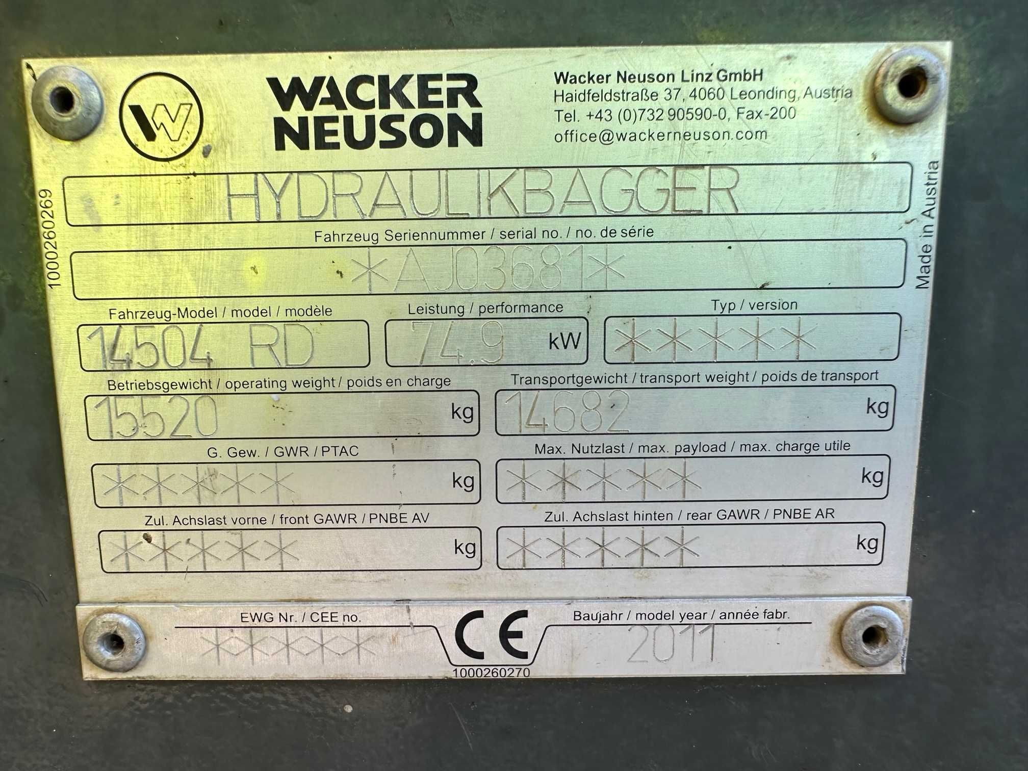 Koparka gąsienicowa Wacker  Neuson 14505  15,5t 5100mth