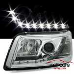 Reflektory lampy przednie przód VW T5 04-09 DAYLINE LED Chrom