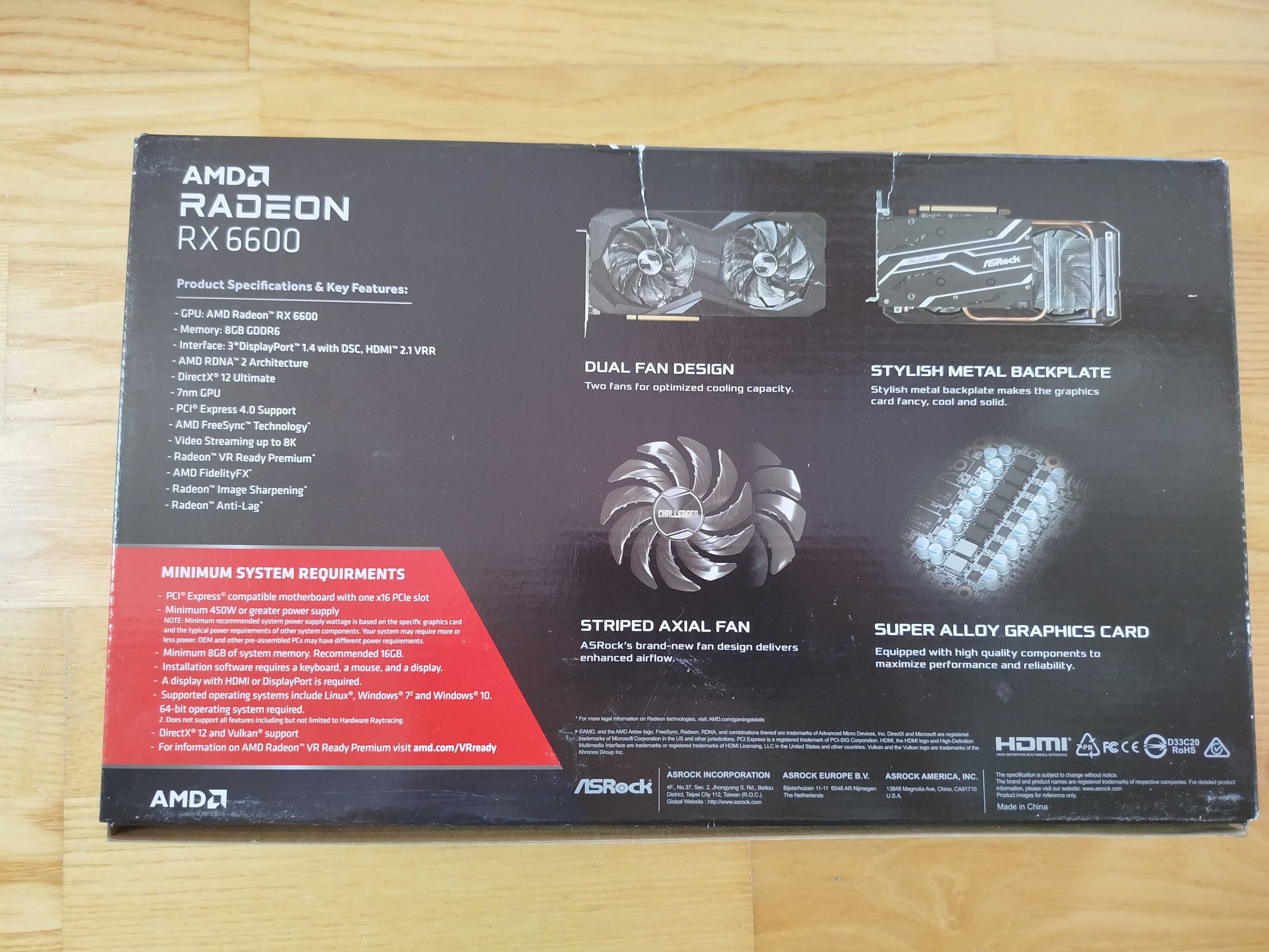 Karta graficzna ASROCK AMD Radeon RX6600 Challenger D 8GB GDDR6