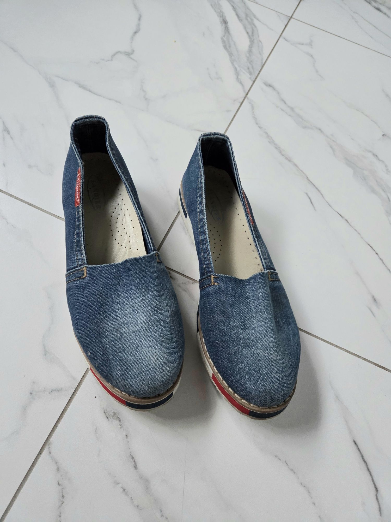 Jeansowe półbuty baleriny Espadryle Langier 41