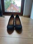 Damskie Czarne buty na grubszym obcasie