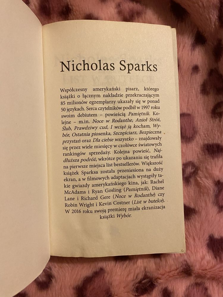 Książka „List w butelce” – Nicholas Sparks