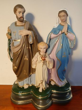 Święta Rodzina; stara figurka po renowacji; 27cm