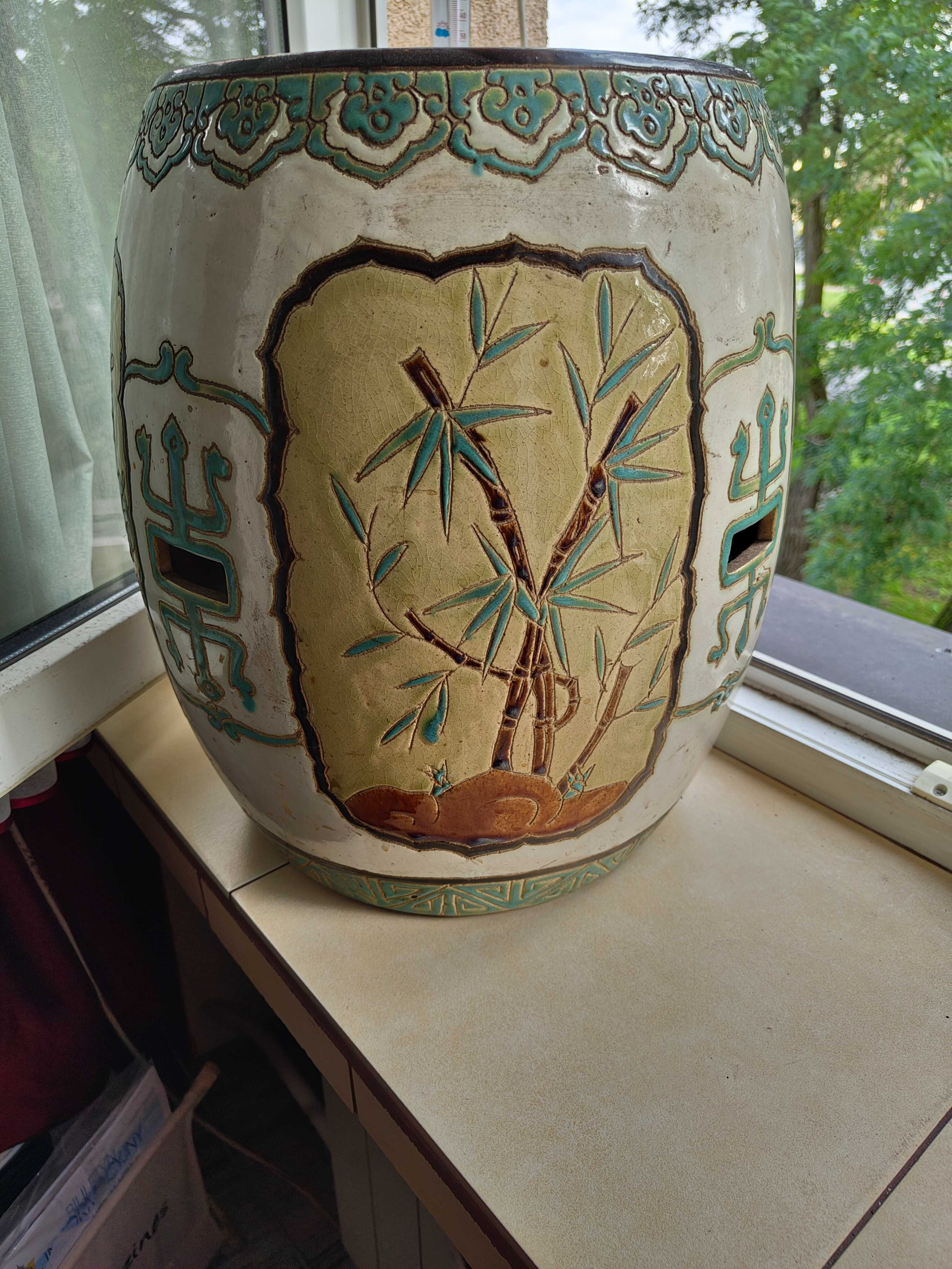 Puf ceramiczny ręcznie malowany