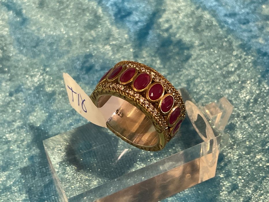 Anel aliança prata 925 banho ouro t,18