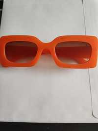 Okulary przeciwsłoneczne pomarańczowe w stylu vintage prostokątne