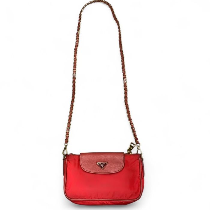 Женская сумка Prada Tessuto nylon saffiano crossbody bag оригинал