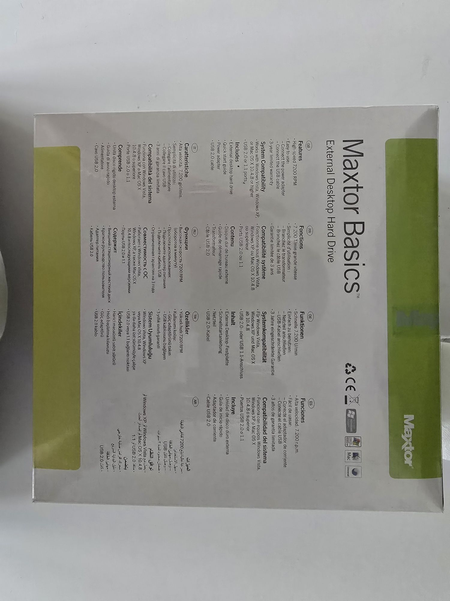 Zewnętrzny dysk twardy do komputera stacjonarnego 1TB Maxtor Basics