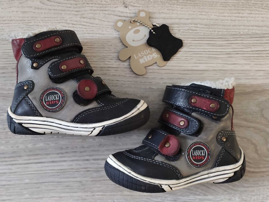 Skórzane kozaki chłopięce Lasocki Kids rozm. 21