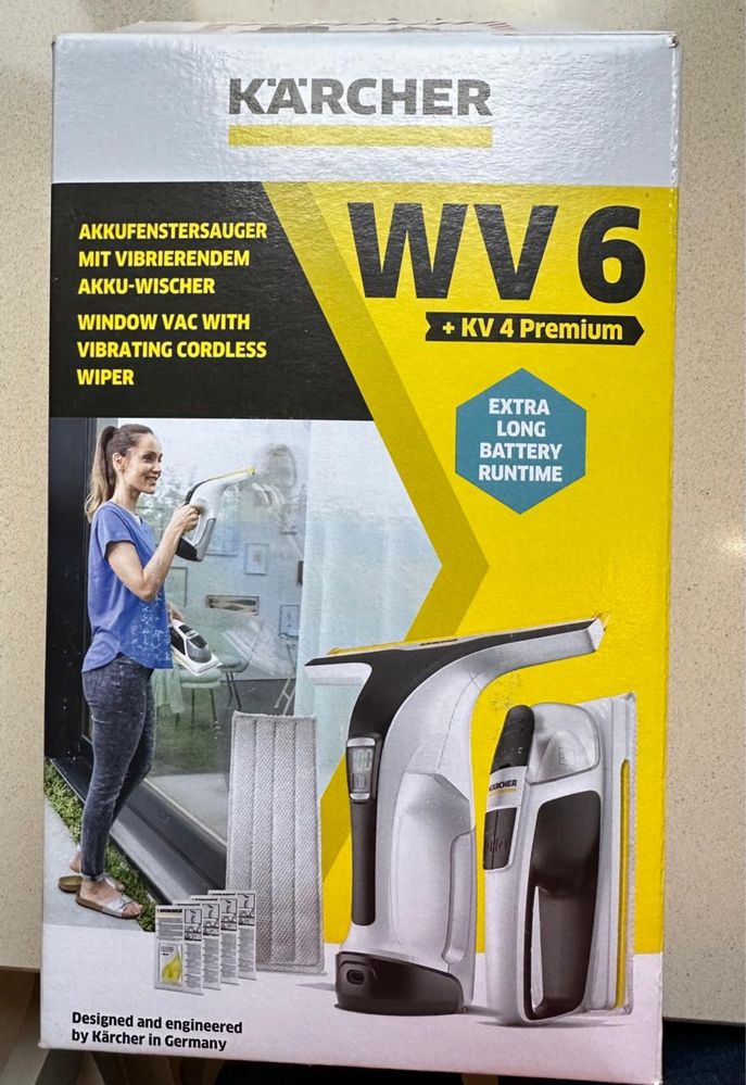 Пилосос віконний Karcher WV 6 Clean Premium + KV 4 White