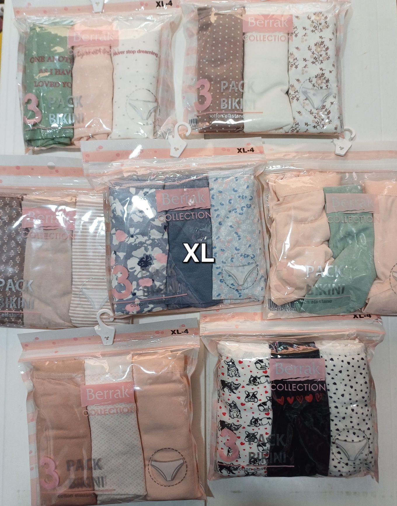 Трусики жіночі -сліпи набори по 3шт  M L XL котон Berrak Туреччина