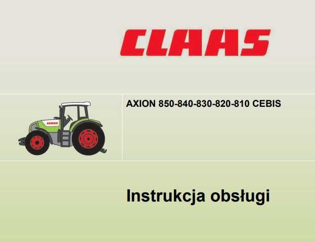 Instrukcja obsługi Claas AXION 850 | 840 | 830 | 820 | 810 CEBIS PL