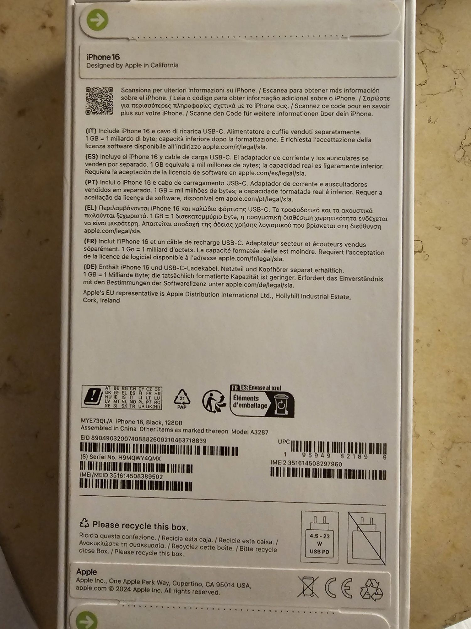 Iphone 16 128GB Black