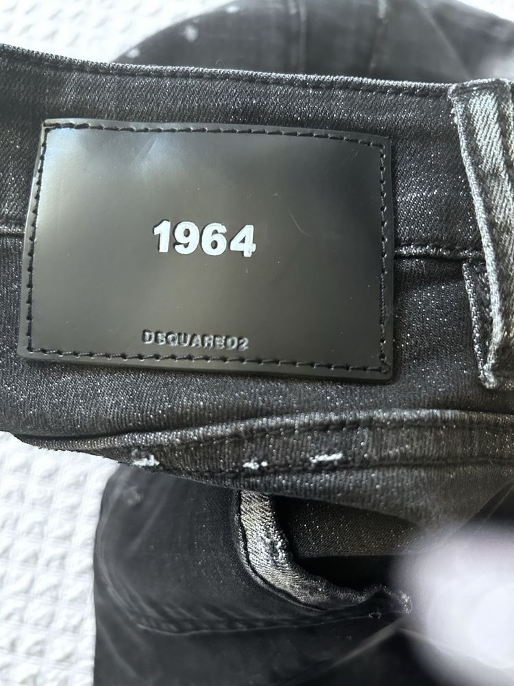 Spodnie Dsquared2 czarne damskie przetarcia