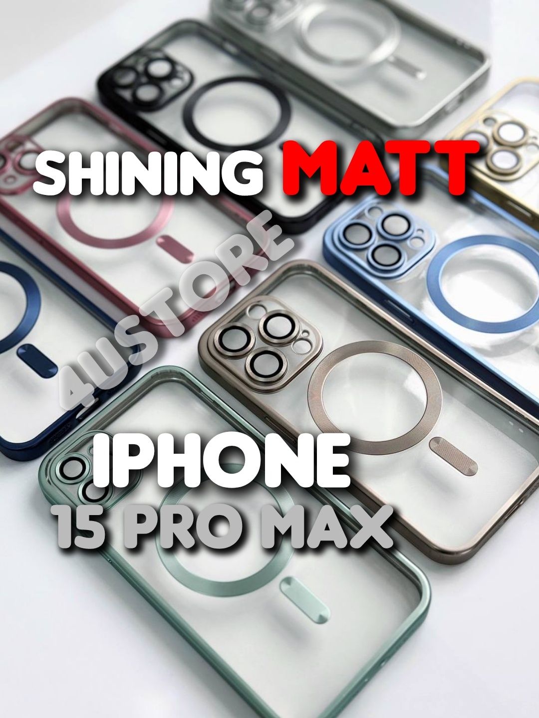 ‼️Чехол Shining Matt Magsafe на iPhone 15 Pro Max матовый линзы чохол