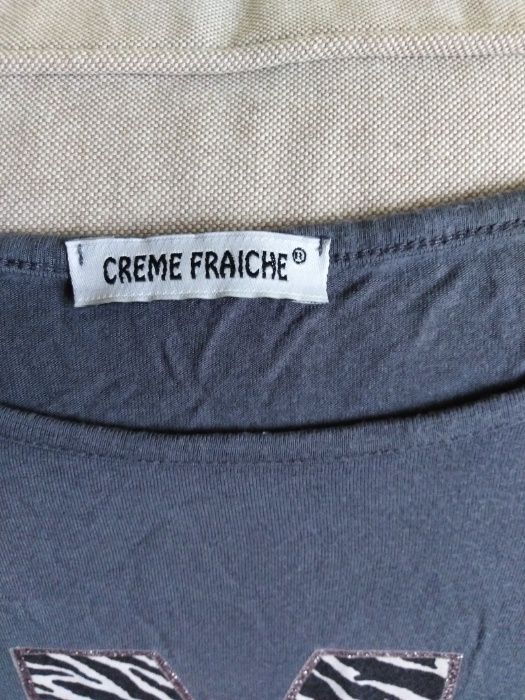 Bluzka Tuniczka Creme Fraiche kolor Szary Aplikacje,Dekoracje L-XL