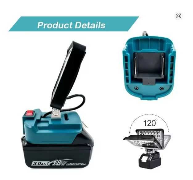 LED Лампа-Прожектор на акумулятор Makita, Revolt, Procraft Grand TexAc