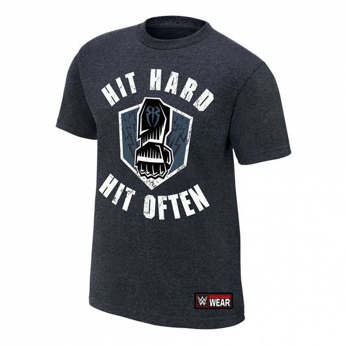 T-shirt Roman Reigns "Hit hard Hit often" OFICIAL