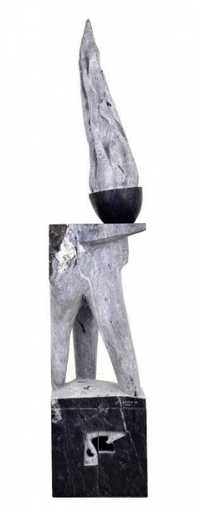- RUI MATOS (n.1959) - ORIGINAL - Escultura em mármore cinzento, assin