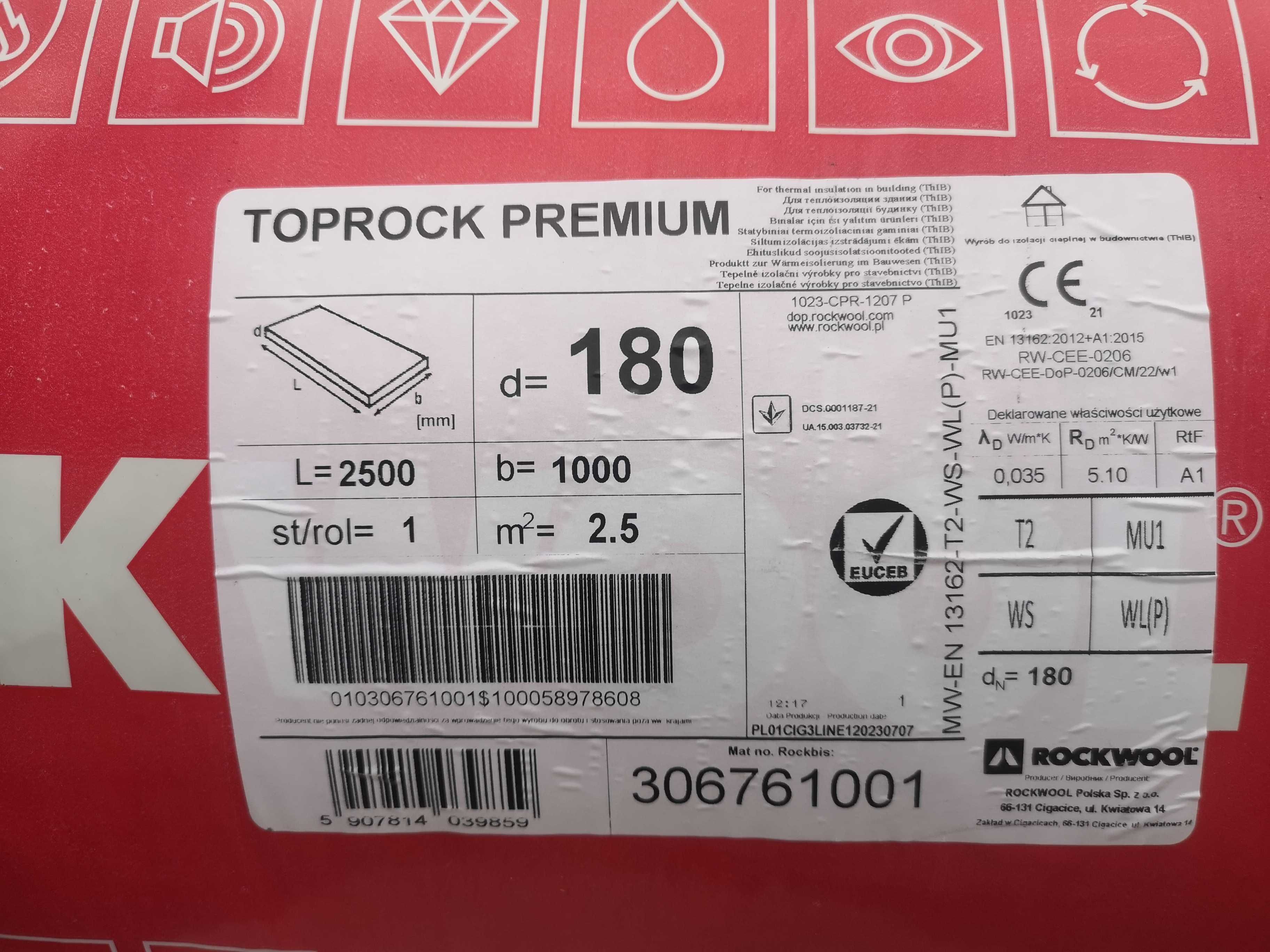 Wełna Rockwool toprock premium