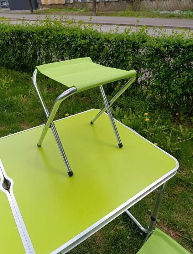 Стіл кемпінговий посилений для пікніка стільчики новий зелений